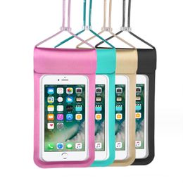 6.5 inch pvc mobile phone waterproof bag diving cover can touch screen swimming transparent mobile phone waterproof protective cover