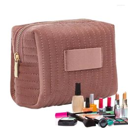 Storage Bags Velvet Makeup Bag Zipper Cosmetic Stuff Travel Must Have Organisation For Women Girls Home Travelling Business