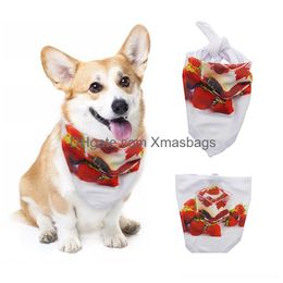 Dog Apparel Sublimation Blank Heat Transfer Pet Saliva Triangle Scarf Environmentally Friendly Dogs Drop Delivery Home Garden Supplie Dhcgd