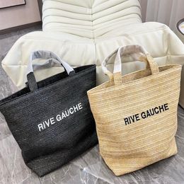 Straw Tote Bags for Women Shopping Pouch Laday RIVE GAUCHE Shoulder Beach Bag Clutch Totes Purse Weave Letters Large Capacity Summ223B