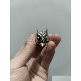 Other Fashion Accessories Ring Prajna Mask Ghost King Skl Trendy Man Personality Selfdefense Wolf Middle Index Finger Live Opening H Dhyrb