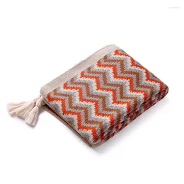 Blankets Nordic Style Knitted Throw Blanket For Sofa Knit Wave Couch