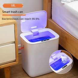 18L Smart Sensor Trash Can Bathroom Kitchen Toilet Automatic Waterproof Electric Bin Garbage Bucket Waste Bins 240119