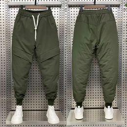 Winter down cotton thickened cargo pants men's trend big pocket wearing cotton pants thermal pants Male Trousers winter 240123