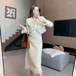 Two Piece Dress UNXX French Elegant Minimalist Jacket Midi Long Skirt This Year's -Sale Matching Set Women 2024 Autumn Office Lady Female