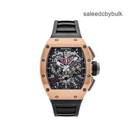 Automatic Winding Tourbillon Watches Richardmill Men's Luxury Wristwatch Richardmill Felipe Massa Time Code Rose Gold Men's Wristwatch RM011 PP56