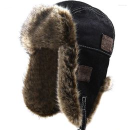 Berets Hat For Men Winter Ear Protection Windproof And Warm Lei Feng Original Design Leather Outdoor Cycling Women