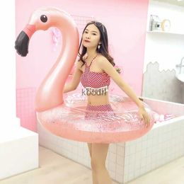 Other Pools SpasHG Inflatable Flamingo Pool Float Swimming Ring Circle Rubber Ring for Adult Kids Floating Seat Summer Beach Party Pool Toys YQ240129