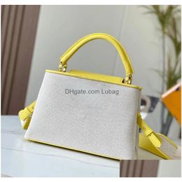 Evening Bags Designer Women Capucines Bb Bag Leather Handle Shoder Tote Purse Crossbody Mini Mm Black Red Yellow Green Taurillon Wal Dh0Op