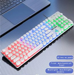SKYLION H300 Wired 104 Keys Membrane Keyboard Many Kinds of Colorful Lighting Gaming and Office For Windows and System 240119
