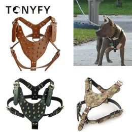 Harnesses Large Dog Harness PU Leather Spiked Studded Dog Harness Large Dog for Pit Bull Mastiff Boxer Bull Terrier Pet Supplies