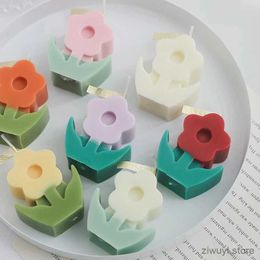 2PCS Candles Handmade Aromatherapy Candle Creative Tulip Flower Scented Candle Birthday Gift Weddding Party Desktop Decor Home Decoration