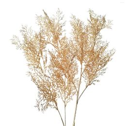 Decorative Flowers Fake Smog Leaves Flower Branch Artificial Golden Cuttings Leaf Farmhouse Party Decoration Home Garden Dining Table