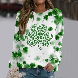 Women's Hoodies Autumn Four Leaf Grass Pattern Green Clothing Pullover Round Neck Digital Printing Couple Sweater 3D Sweatshirt 2024