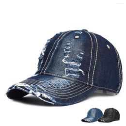 Ball Caps Fashion Denim Baseball Cap Men Women Short Brim Solid Snapback Hats Casual Adjustable Dad Hat Summer Outdoors Sport