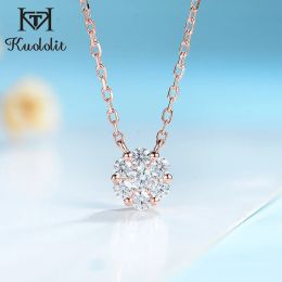 Necklace Kuololit Solid 925 Sterling Silver Women's necklaces Pendant for Engagement Promise Women Accessories Jewellery 2021 Trend Chains