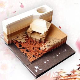 Creative 3D Three-dimensional Paper Carving Art Notepad Calendar Memo Pad Sticky Notes Home Office Desk Decoration Ornaments