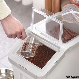 Carrier 2021 Hot Pet Dog Food Storage Container Large Dry Cat Food Box Bag for Moisture Proof Seal With Measuring Cup Kitten Products