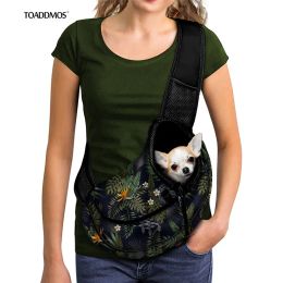 Carriers Night Tropical Hawaii Pattern Fashion Pet Cat Dog Carrier Messenger Bag Travel Portable Mesh Messenger Shoulder Bags Backpack