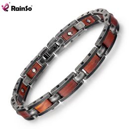 Bracelets Stainless Steel Bracelet For Men Red Sandalwood Bracelet Homme Health Care Magnetic Bracelet Viking Gifts For Men Antiallergic