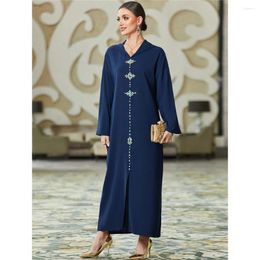 Ethnic Clothing Moroccan Djelleba Hooded Abaya For Women Handcraft Diamonds Dubai Saudi Arabic Caftan African Dresses Muslim Party Eid