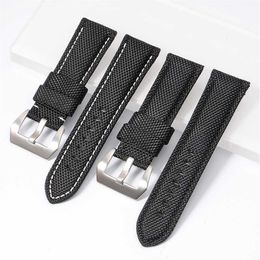 22mm 24mm 26mm High Quality Nylon Fabric Blue Black Canvas Watchbands For Pamerai Watch Strap Band Men's Wrist Watch Bracelet267t