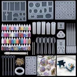 Charm Resin Epoxy Casting Silicone Moulds Set Uv Epoxi Jewellery Diy Tools Kits Resin Moulds for Jewellery Making Earrings Findings