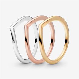 New Brand 925 Sterling Silver Polished Wishbone Ring For Women Wedding Rings Fashion Engagement Jewelry Accessories212o