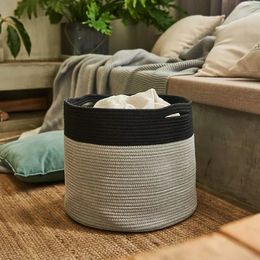 Cotton Rope Storage Bucket Dirty Clothing Handwoven Household Baskets Home Laundry Container Storages Basket 240125