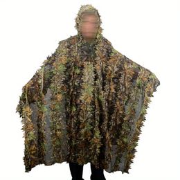 3D Leafy Poncho Camouflage Jacket - Perfect for Jungle Hunting, Shooting, Bird Watching & Halloween!