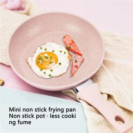 Pans Mini Stone Frying Pan With Nonstick Coating Silicone Anti-Scalding Handle Hook Kitchenware Cooking Utensils Wok Pot
