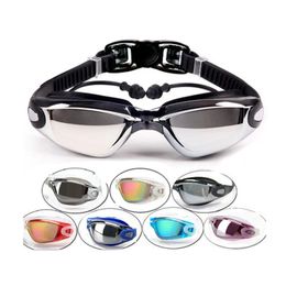 Optical Swimming Goggles Men Women Myopia Pool Earplug Professional Waterproof Swim Eyewear Prescription Adult Diving Glasses 240119