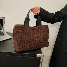 Evening Bags Plush For Women 2024 Soft Large Capacity Shoulder Female Wool Handbag Winter Warm Fluffy Shopping Underarm Bag
