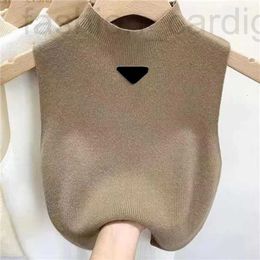 Designer Women's Knits & Tees pullover retro sleeveless sweater vest for woman lady knit white black solid Colour casual pullovers knitting tank tops K0AB