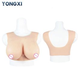 Silk Floss/silicone Breathable Back Hollowing Breast Fake Artificial Boobs for Transgender Crossdresser Sissy Cosplay