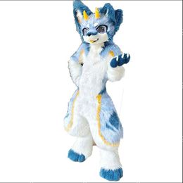 Fursuit Cute Husky Dog Fox Mascot Costume Cartoon Character Outfits Halloween Christmas Fancy Party Dress Adult Size Birthday Outdoor Outfit Suit