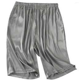 Men's Sleepwear Home Solid Silk Satin Pyjamas Shorts Pyjamas Boxers Pants Short Sleep Bottoms Nightwear Comfortable Breathable