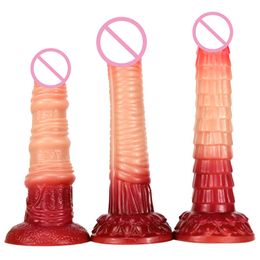 Dildos New Super Simulated Make-up Penis Special-shaped Anal Plug Gradient Colour Dildo Female Masturbator Adult Products