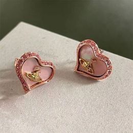 2024 Charm Studs earrings nectarine heart Stud 925 Silver Needle retro Saturn earrings jewellery bijoux cjewelers