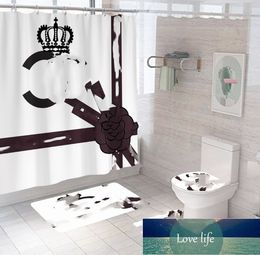 Fashion Luxury Bath Series Shower Curtain Foot Mat Digital Printing Toilet Mat Bathroom Supplies