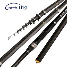 Catchu Rock Fishing Rod Carbon Fibre Telescopic Spinning Rods 36m72m Reservoir Pond BoatRockBeach Pole 240119