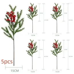Decorative Flowers Christmas Decoration Pine Needles European And American Home Dining Table Flower Arrangement Red Fruits