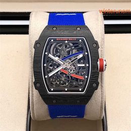 Rm Wristwatch Richardmills RM67-02 Watches Super Lightweight Mechanical Watch French NTPT Carbon Fibre Men's Leisure WatchFN HN3C