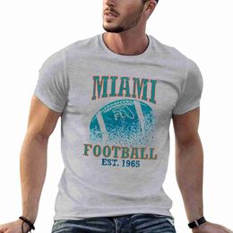 Men's T-Shirts MIAMI FOOTBALL Vintage T-Shirt sports fans Aesthetic clothing Short sleeve tee men