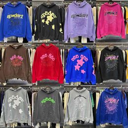 mens designer hoodie Sweatshirts men hoodies pant sweatpants Women Hoodie High Quality Foam Print Spider Web Graphic O Neck Cotton Pink Print Sweatshirts pullover