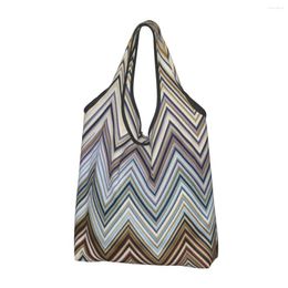 Shopping Bags Bohemian Colourful Chic Bag Cute Shopper Tote Shoulder Large Capacity Portable Geometric Zigzag Handbag