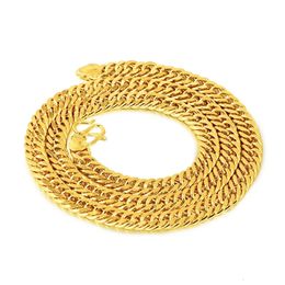 10mm 24K Gold Filled Necklace Jewelry for Men Women Solid 24K Gold Filled Necklace 240119