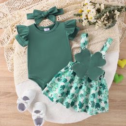 Clothing Sets My First St Patricks Day Baby Girl Outfit Born Ruffle Romper Infant Pattys Skirt Dress Clothes Set