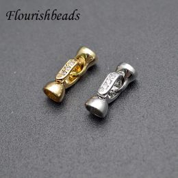 Lucite 5x11mm High Quality Nickle Free Gold Plating Cz Beads Paved Clasp Connector for Diy Jewellery Making Accessories 30pcs/lot