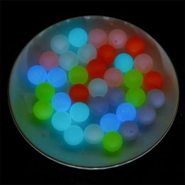 Necklace 50pcs 15mm Luminous Silicone Beads Food Grade Silicone DIY Pacifier Chain Round Beads Newborn Baby Toys Jewelry Accessories